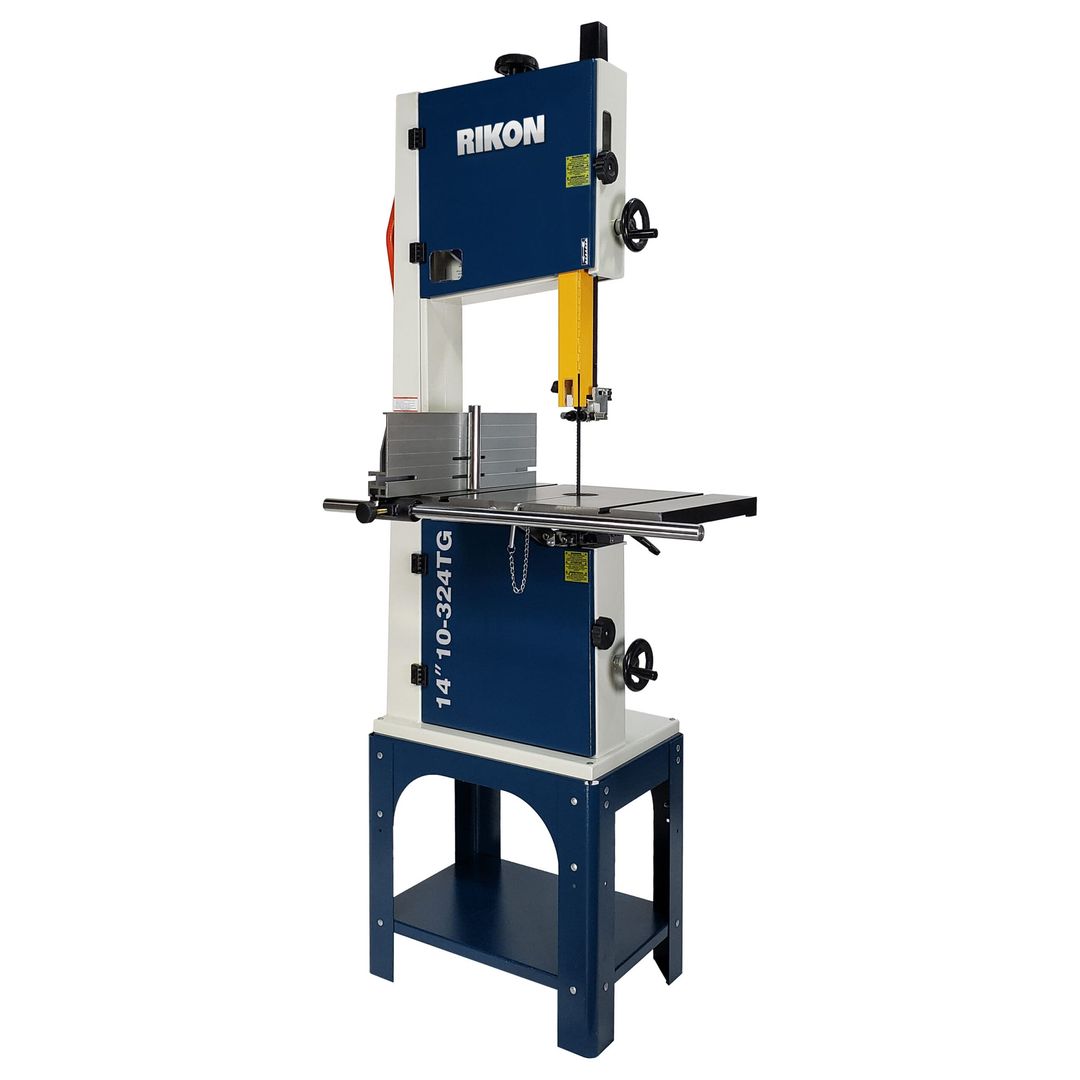 RIKON 10-324TG 14" band saw, 1.5 HP motor with tool-less blade guides