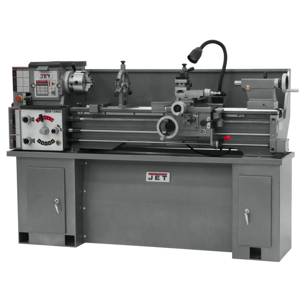 Jet Tools 13" x 43" Bench Lathe: Geared Head, 2 hp, 230 V 1 Phase, 1-3/8" Spindle Bore Dia, 70 to 2,000 RPM JT9-323104