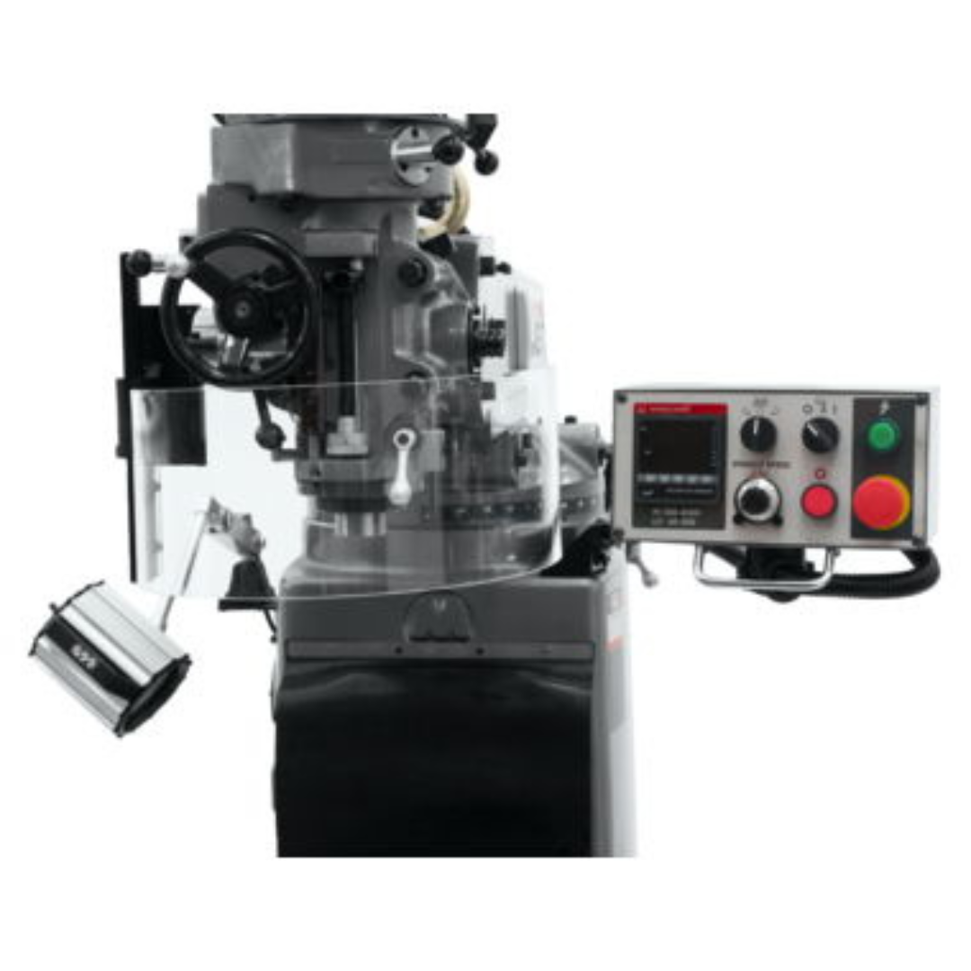 Jet 7-7/8 x 35-3/4" Knee Milling Machine: 1.5000 hp, Step Pulley, Three Phase 120 RPM Min, 1550 RPM Max, R8 Spindle Taper 690038