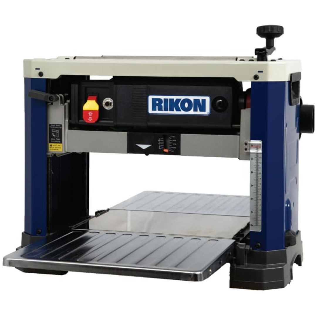 RIKON 25-135H 13" portable thickness planer with helical cutterhead, 2-speed feed.