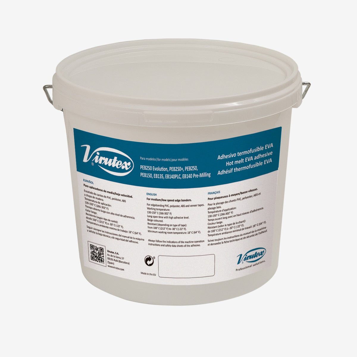 Virutex hot melt edgebanding glue 4 kg container for PEB250 and EB140 edgebanders