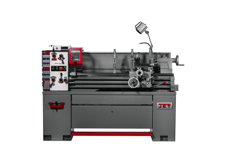 Jet Tools 14" x 40" Bench Lathe: Electronic Variable Speed, 3 hp, 230/460 V 3 Phase, 1-1/2" Spindle Bore Dia, 40 to 2,000 RPM JT9-311444
