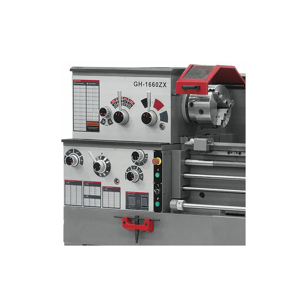 Jet 18" x 60" Engine Lathe: Geared Head, 230 V 3 Phase, 3-1/8" Spindle Bore Dia, 25 to 1,800 RPM JT9-321504 setting close up view