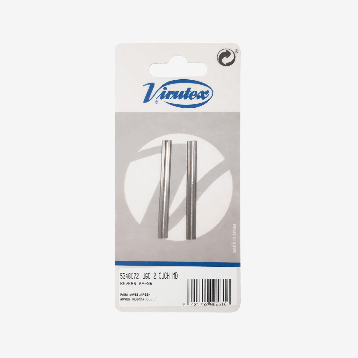 Virutex set of 2 carbide reversible blades for edgebanders 5346072