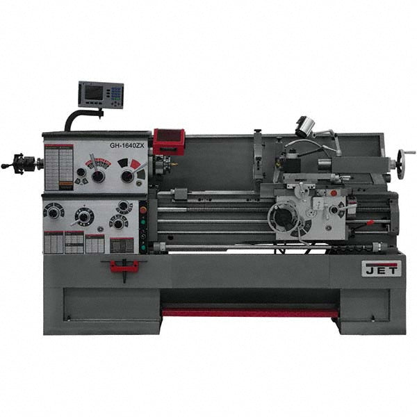 Jet 16" x 40" Toolroom Lathe: Geared Head, 230/460 V 3 Phase, 3-1/8" Spindle Bore Dia, 25 to 1,800 RPM JT9-321445