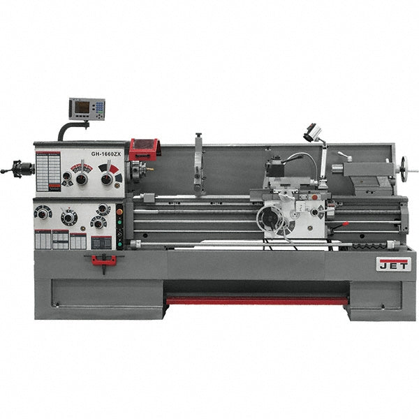 Jet 16" x 60" Engine Lathe: Geared Head, 230 V 3 Phase, 3-1/8" Spindle Bore Dia, 25 to 1,800 RPM JT9-321391