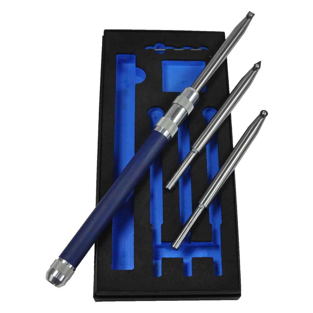 RIKON 70-800 4-piece carbide insert turning tool system for wood lathes.