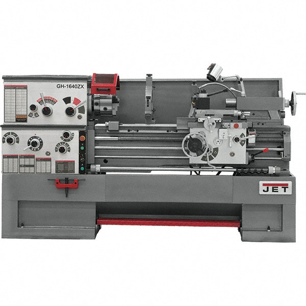 Jet 16" x 60" Engine Lathe: Geared Head, 230 V 3 Phase, 3-1/8" Spindle Bore Dia, 25 to 1,800 RPM JT9-321389