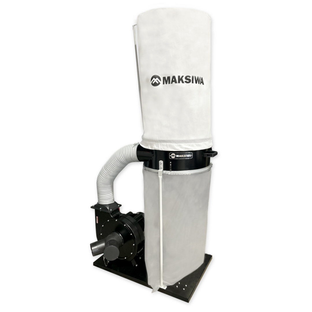 Maksiwa CP/2.C Dust Collector full unit view with collection bag and compact dust extraction base