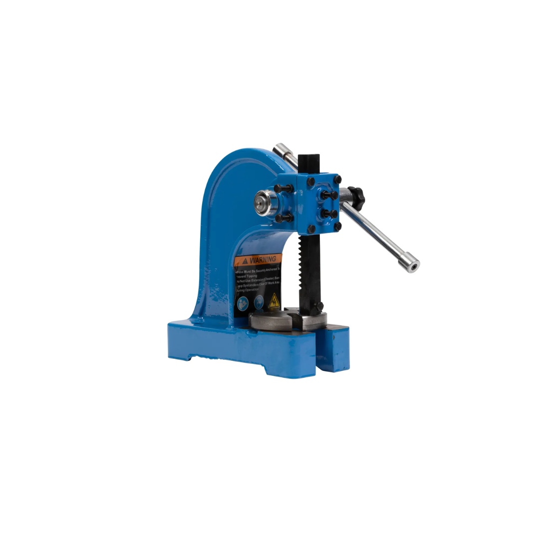 Alternate view of the Baileigh AP-0 - 1/2-Ton Arbor Press 1232697 emphasizing the heavy-duty construction and precision ram mechanism for assembly, repair, and fabrication work.