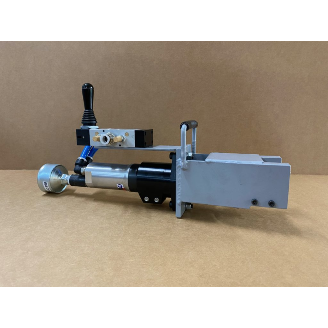 Angled view of JLT #79Z-M2 Hand Held Pneumatic Clamp Tightener displaying adjustable torque control and durable construction