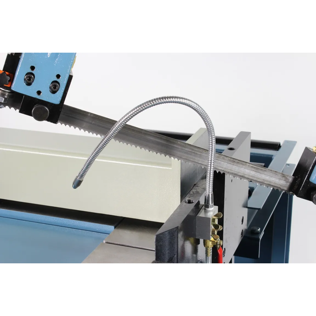 Baileigh 13-Inch Variable-Speed Dual-Mitering Bandsaw (BS-20M-DM) 1001292 hydraulic feed system and structural frame built for smooth, controlled cutting performance.