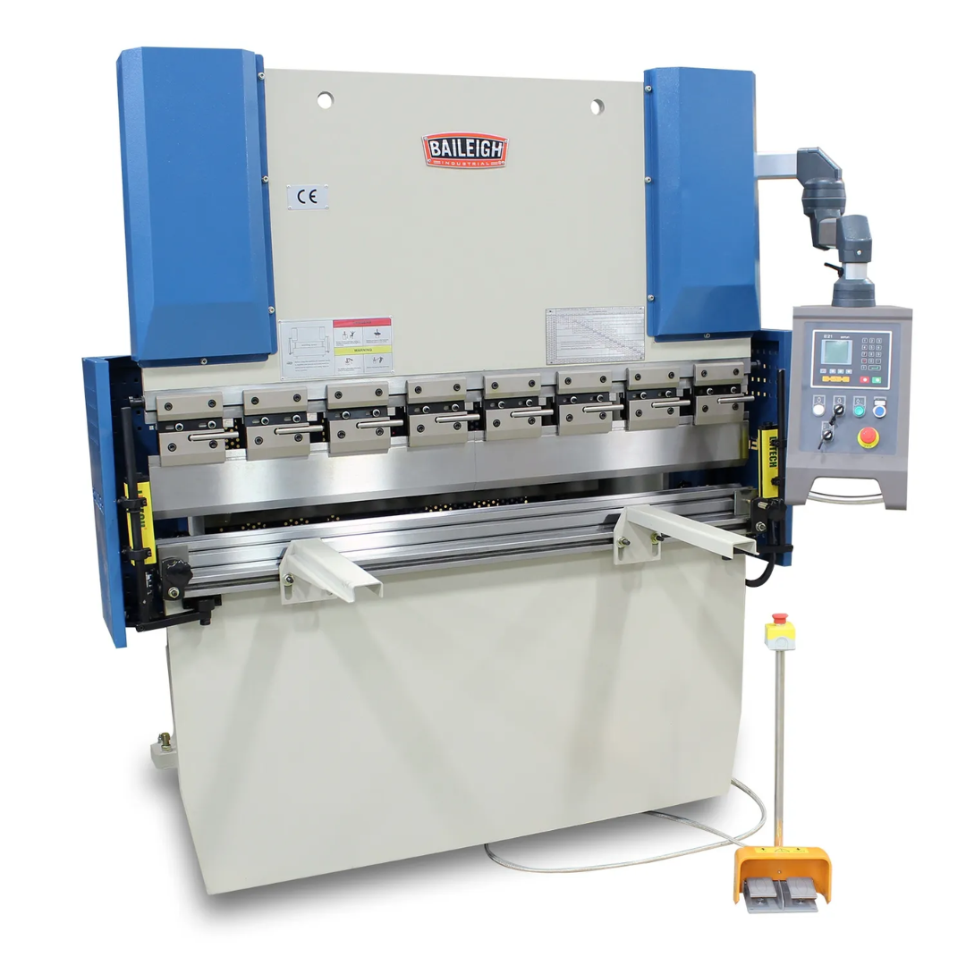 Baileigh 33-Ton CNC Hydraulic Press Brake, 63" Length (BP-3305CNC) 1020680 full front view showing CNC-controlled hydraulic press brake with 33-ton forming capacity, precision back gauge system, and industrial sheet metal bending construction.