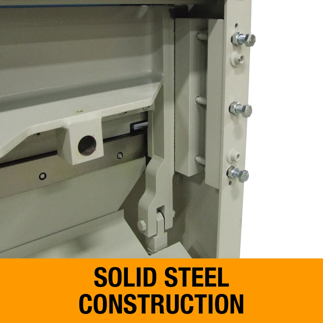 Baileigh 52-Inch Foot Shear, 16-Gauge Mild Steel (Model SF-5216) 1007017 heavy-duty steel frame construction detail engineered for rigidity, durability, and long-term fabrication shop performance.