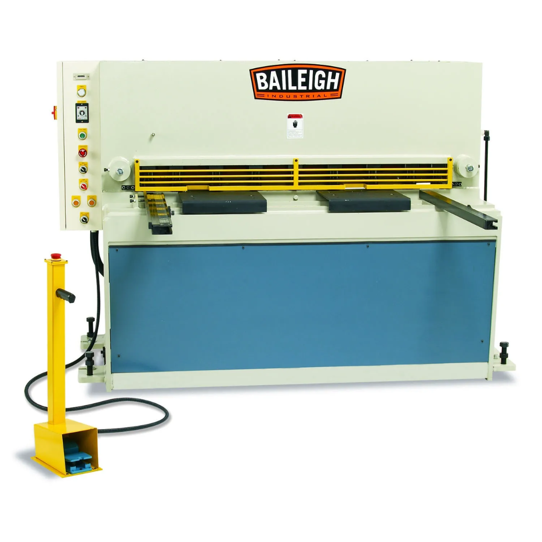 Baileigh 52-Inch Heavy-Duty Hydraulic Sheet Metal Shear SH-5210-HD 1007122 industrial hydraulic sheet metal shear with precision cutting system, heavy-duty frame, and 52-inch cutting capacity for fabrication applications.