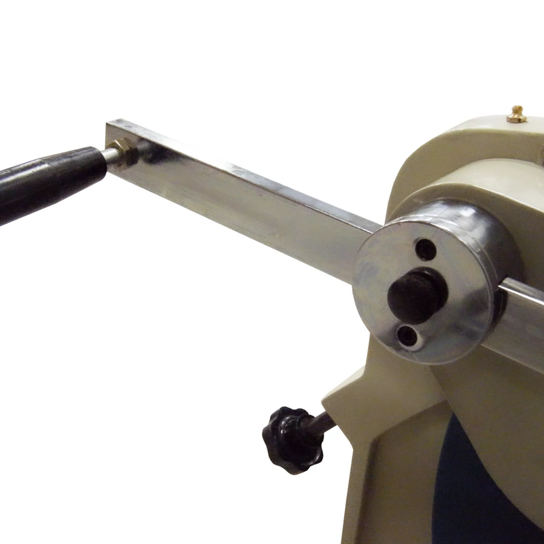 Baileigh 52-Inch Shear Brake Roll, 16-Gauge Mild Steel (SBR-5216) 1006972 handwheel and adjustment control detail providing precise setup and operation for rolling and bending applications.