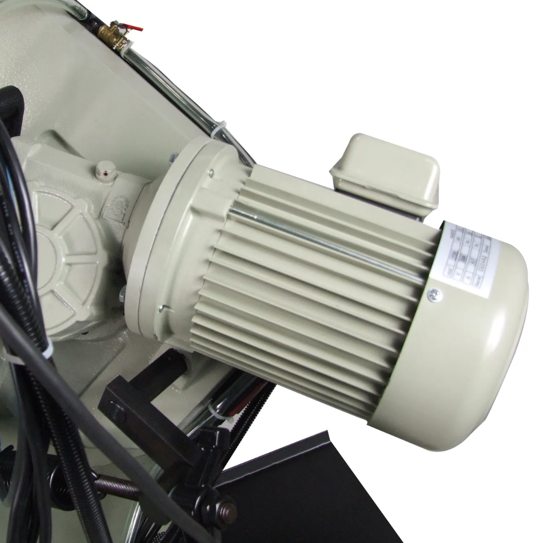 Baileigh 8.66-Inch Mitering Horizontal Bandsaw, 2 HP (BS-250M) 1001396 miter angle indicator for accurate setup of angled cuts.