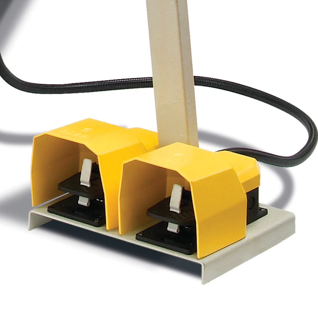 Baileigh Angle Roller R-H55 1006836 dual foot pedal controls enabling hands-free forward and reverse operation for safe, efficient hydraulic profile rolling.