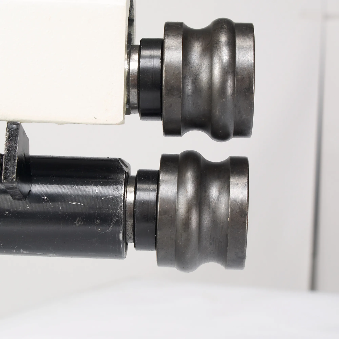 Baileigh Bead Roller - BR-22 1000936 close-up of precision bead rolling dies designed for creating uniform strengthening beads and custom sheet metal profiles.