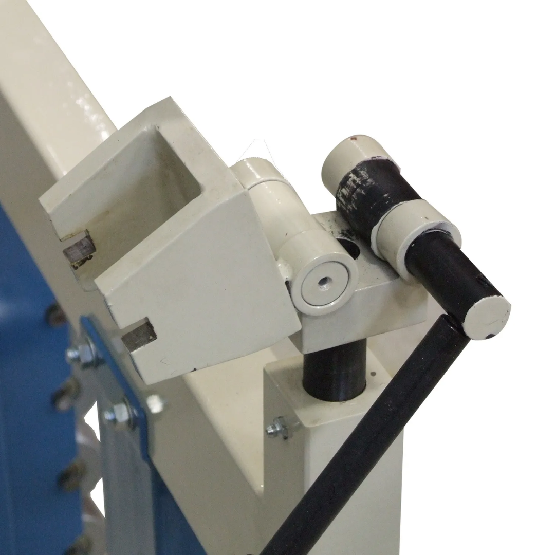Baileigh English Wheel (EW-28) 1004166 adjustable quick-release anvil holder designed for fast lower wheel changes and precise panel shaping applications.