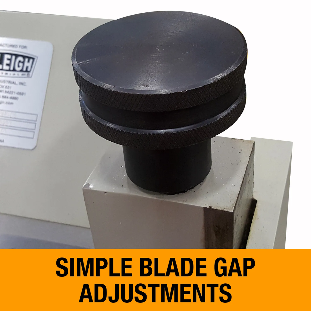 Baileigh Finger Brake - (BB-5014F) 1000529 adjustable blade gap control for precise bending performance across various sheet metal thicknesses and fabrication applications.