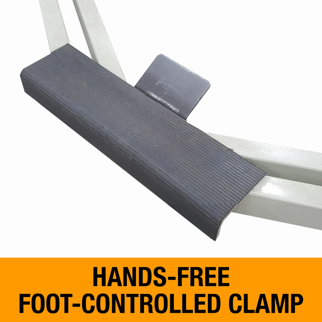 Baileigh Finger Brake - (BB-5014F) 1000529 hands-free foot-controlled clamping system allowing secure material positioning while improving bending accuracy and productivity.