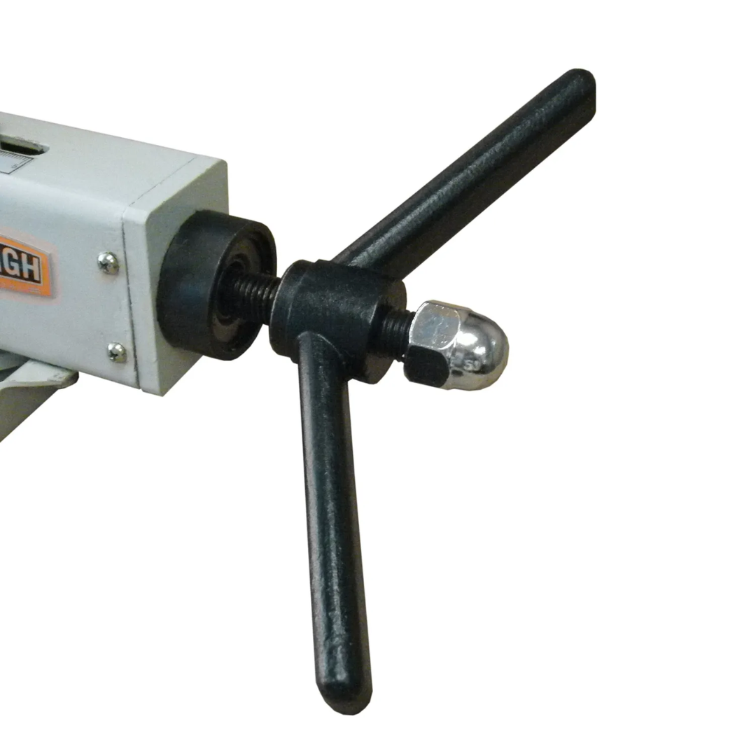 Baileigh Form Bender FB-4 1004225 operating handle and adjustment mechanism providing smooth leverage and precise control during manual bending applications.