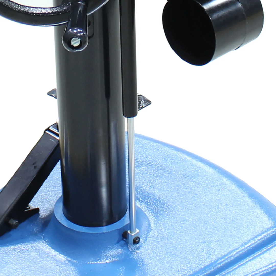 Baileigh Heavy Duty Disc Grinder - (DG-500HD) 1019164 base and column detail showing heavy-duty steel construction engineered for vibration reduction, stability, and long service life.