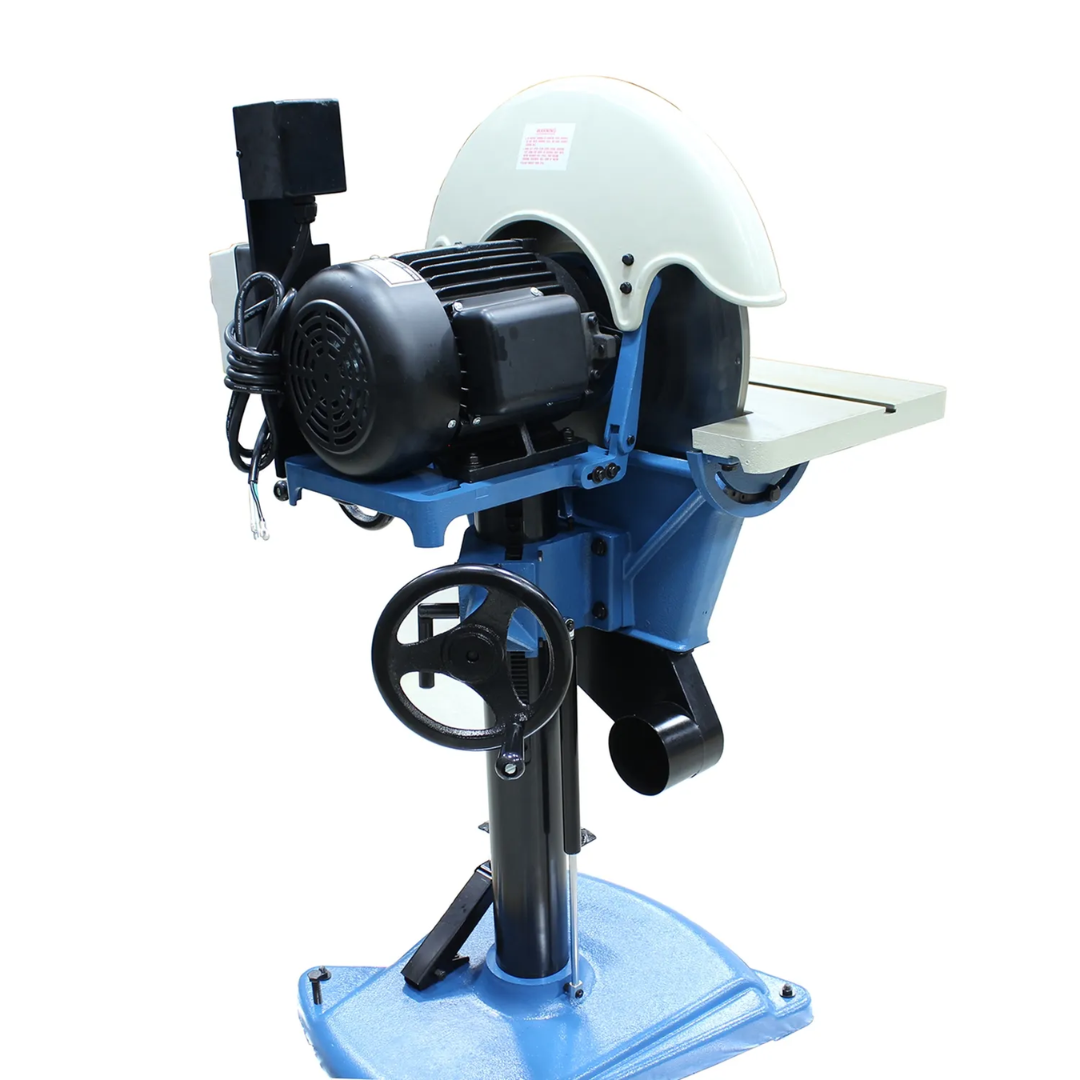 Baileigh Heavy Duty Disc Grinder - (DG-500HD) 1019164 close-up of the adjustable work table and support mechanism engineered for precise workpiece positioning, consistent grinding angles, and improved metal finishing accuracy.