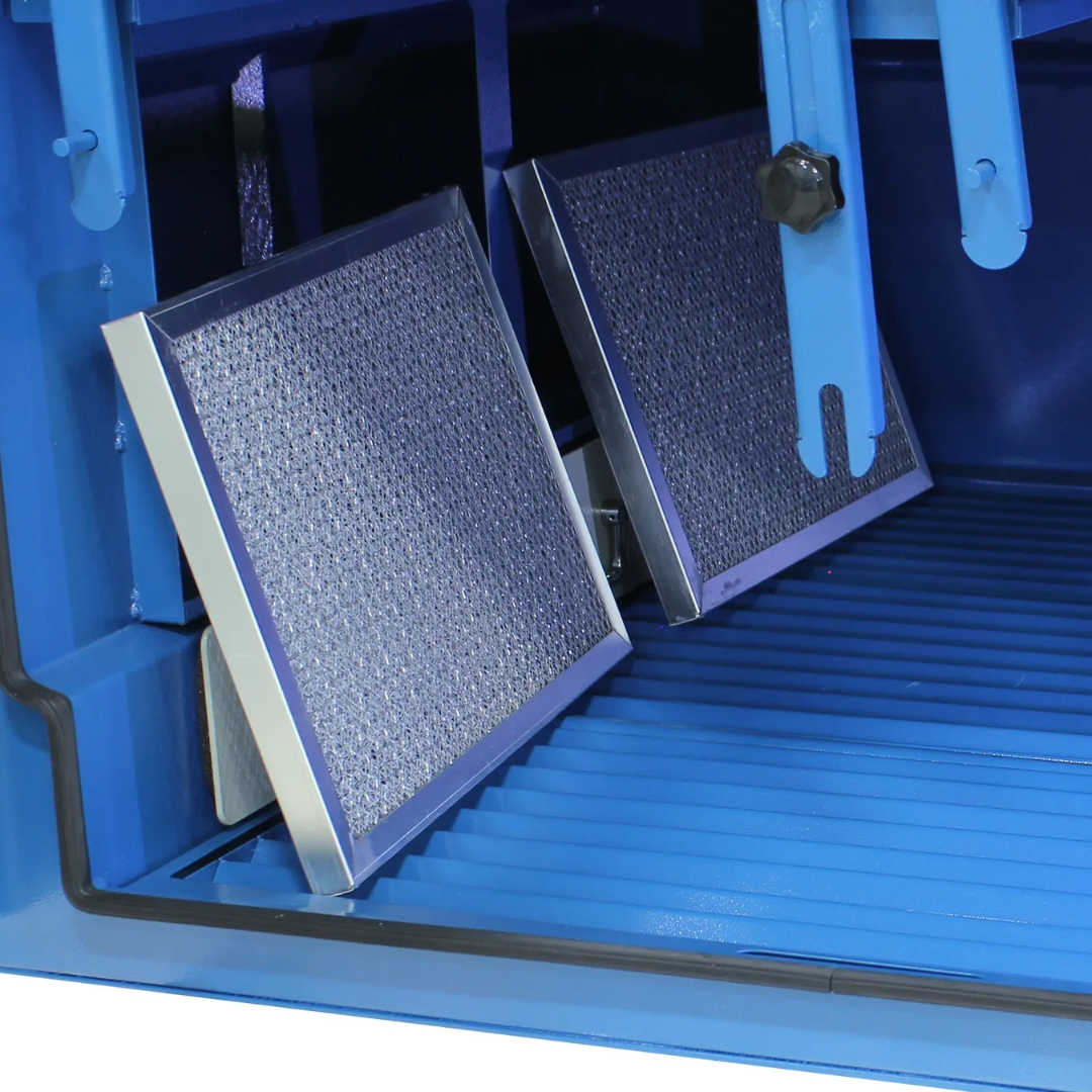 Baileigh Heavy Duty Downdraft Table - (DDTM-8052-HD) 1017590 filter access doors allowing quick inspection, maintenance, and replacement of filtration elements.