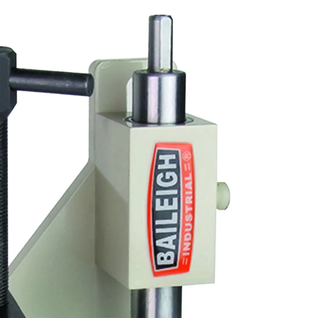 Baileigh Hole Saw Notcher TN-210H 1008036 side profile showing the robust frame construction and manual operating mechanism.