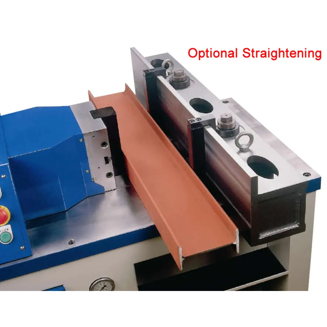 Baileigh Horizontal Press Brake HPB-45NC 1004703 close-up of the optional straightening attachment for precision straightening of metal bars and flat stock in fabrication applications.