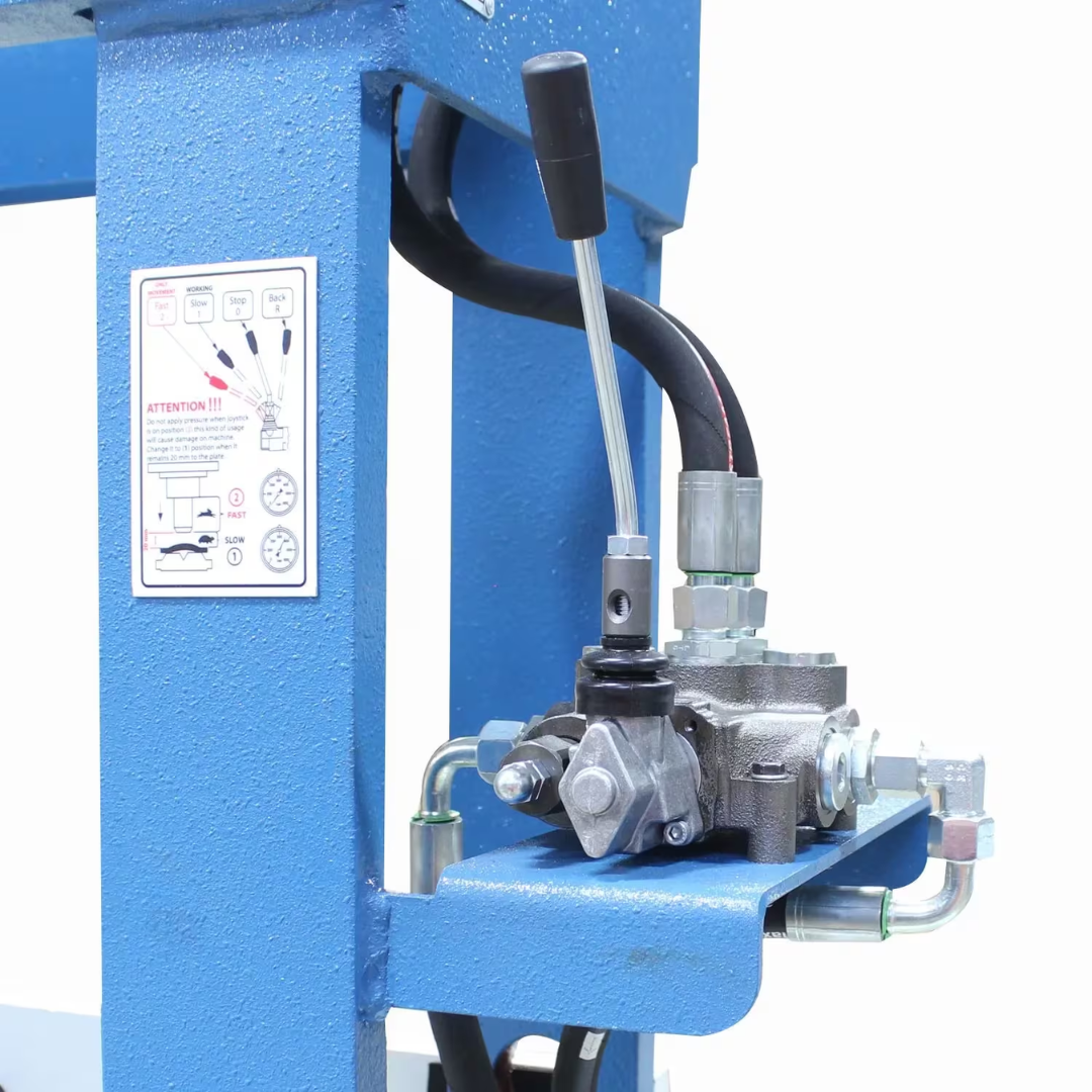 Baileigh Hydraulic Press HSP-66M-HD 1012402 hydraulic power unit detail showing industrial-grade pump assembly, control components, and reliable force delivery system.