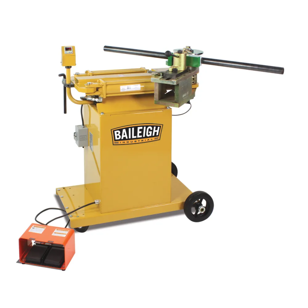 Baileigh Hydraulic Rotary Draw Bender, DRO with Auto Stop (RDB-175) BA9-RDB175B hydraulic rotary draw tube bender with digital positioning system designed for precision tube and pipe bending applications.
