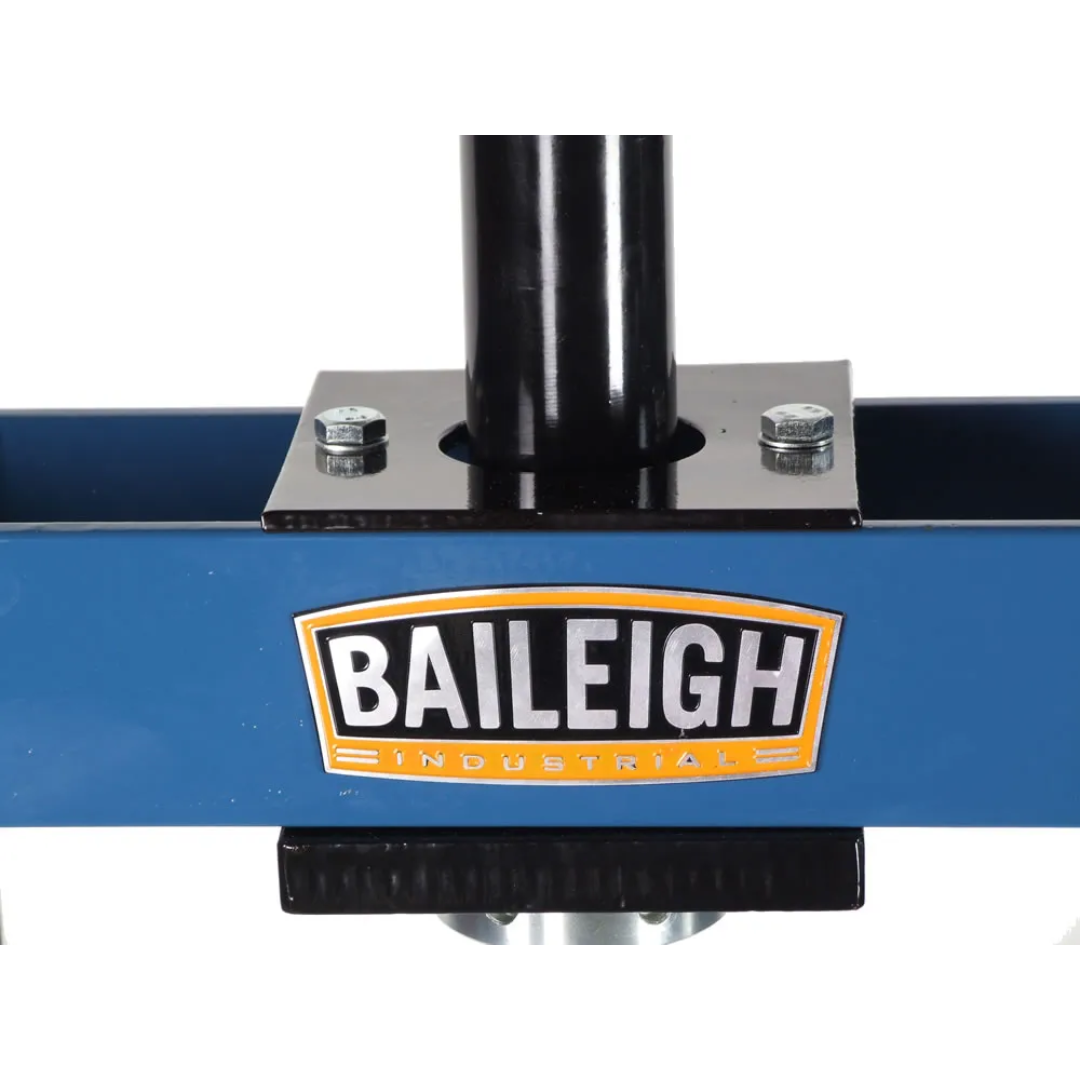 Baileigh Hydraulic Shop Press - (HSP-10H) 1004779 front frame and ram alignment system engineered for accurate force distribution and repeatable results.