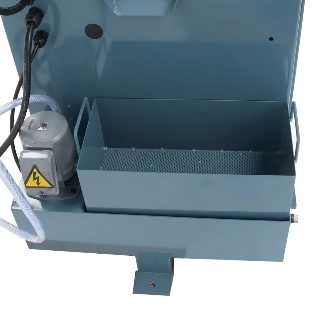 Baileigh Manual Cold Saw CS-355M 1002589 removable coolant chip tray and collection pan designed for efficient chip management and simplified machine maintenance.