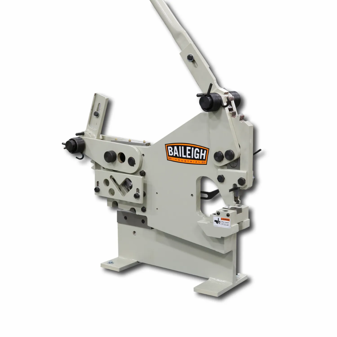 Baileigh Manual Ironworker with Punch SW-22M-P 1010452 heavy-duty manual ironworker with integrated punching station for precision metal fabrication.