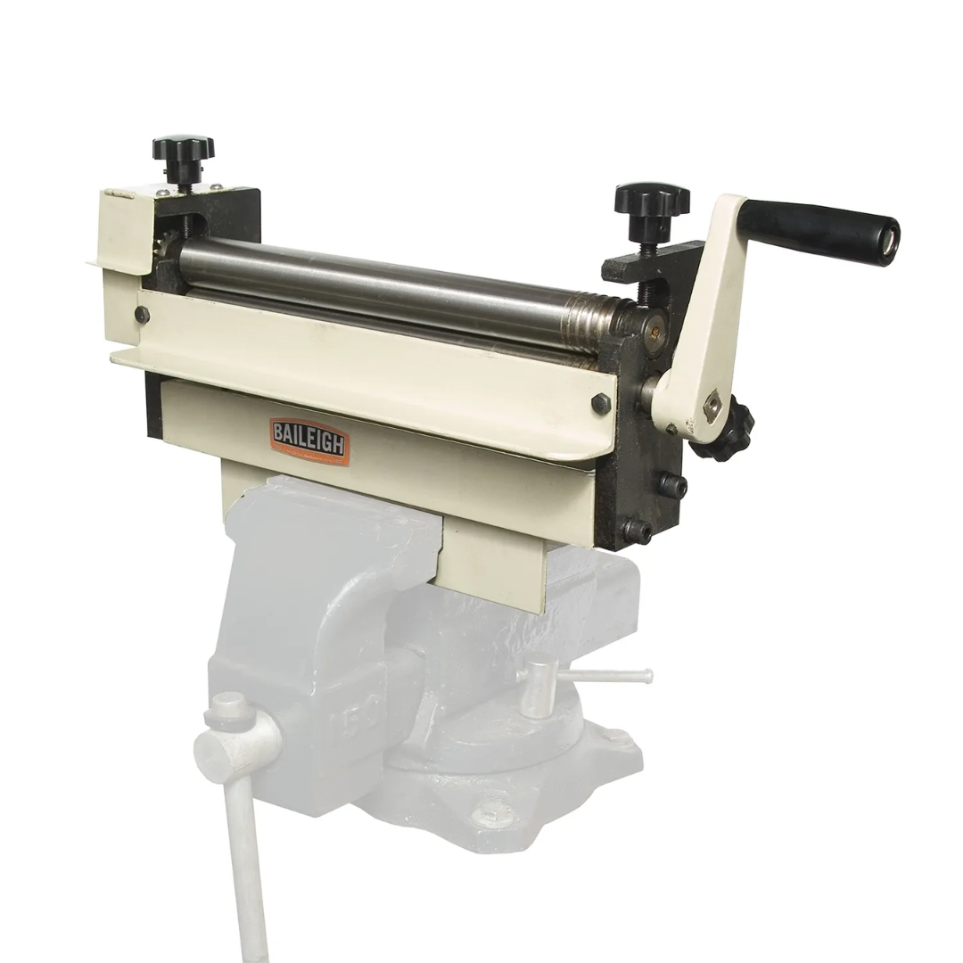 Baileigh Manual Slip Roll - (SR-1220M) 1007290 bench-mounted manual slip roll with adjustable roll system for accurate sheet metal forming and rolling.