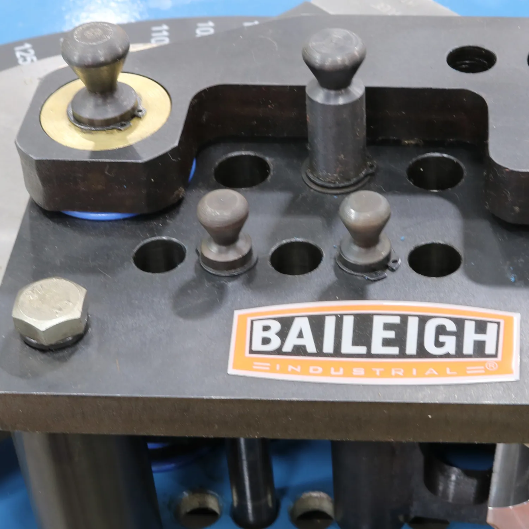 Baileigh Manual Tube Bender RDB-050 1006768 manual rotary draw bending machine featuring adjustable bending positions, precision-machined tooling, and heavy-duty construction for producing consistent tube bends in fabrication environments.