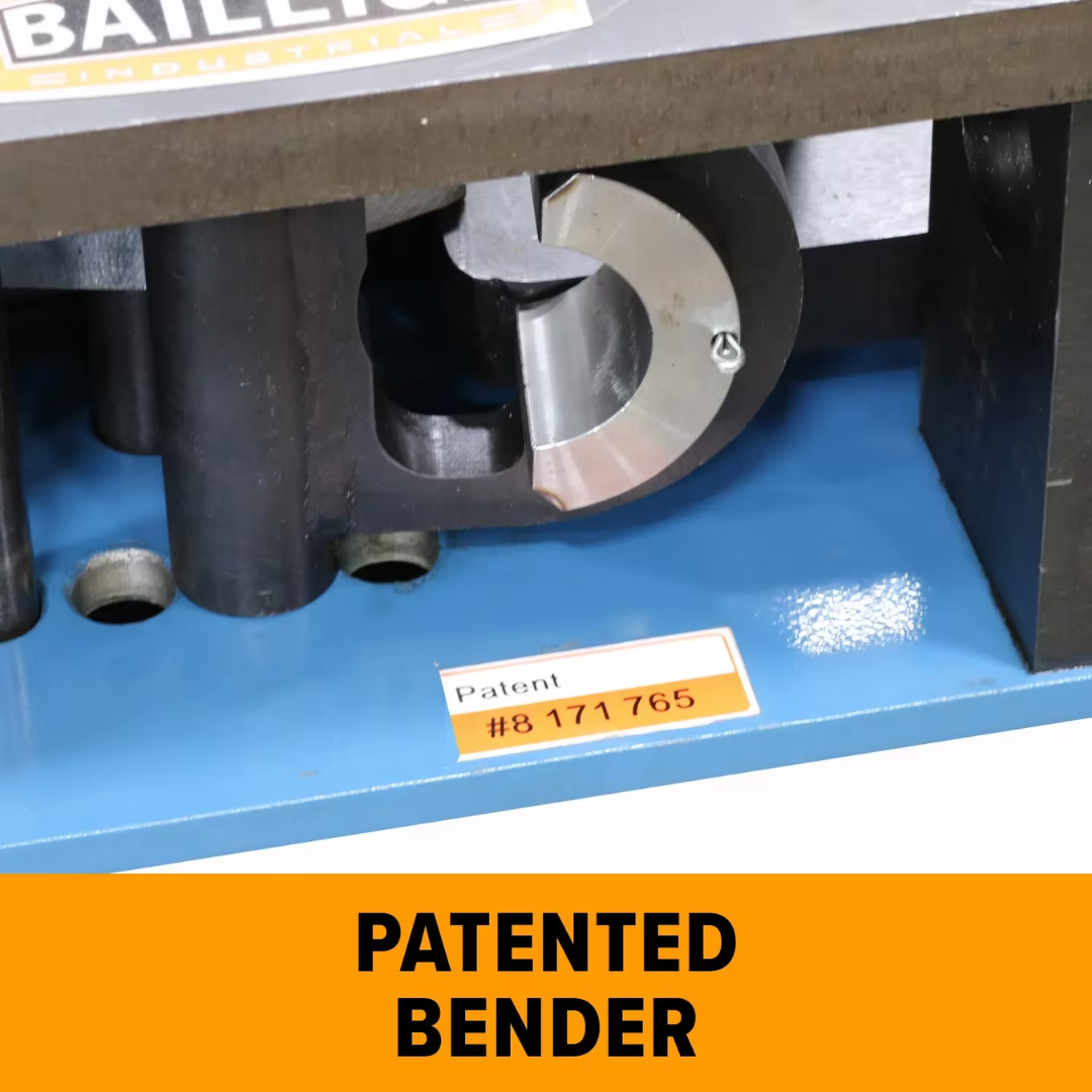 Baileigh Manual Tube Bender RDB-050 1006768 patented rotary draw bending head engineered to create smooth, accurate bends with minimal material distortion.