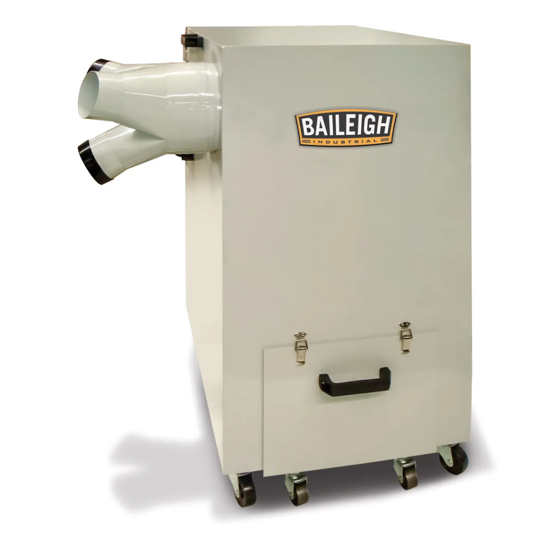 Baileigh Metalworking Dust Collector, 1450 CFM, 220V 1Ph (MDC-1800) industrial dust collection system with high-efficiency filtration and compact mobile design for metalworking applications.