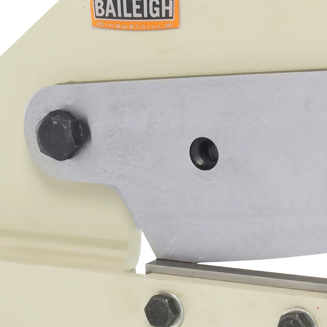 Baileigh Multi-Purpose Manual Shear - (MPS-12) 1005678 detailed view of the hardened shear blade system built for durability and consistent cutting results.