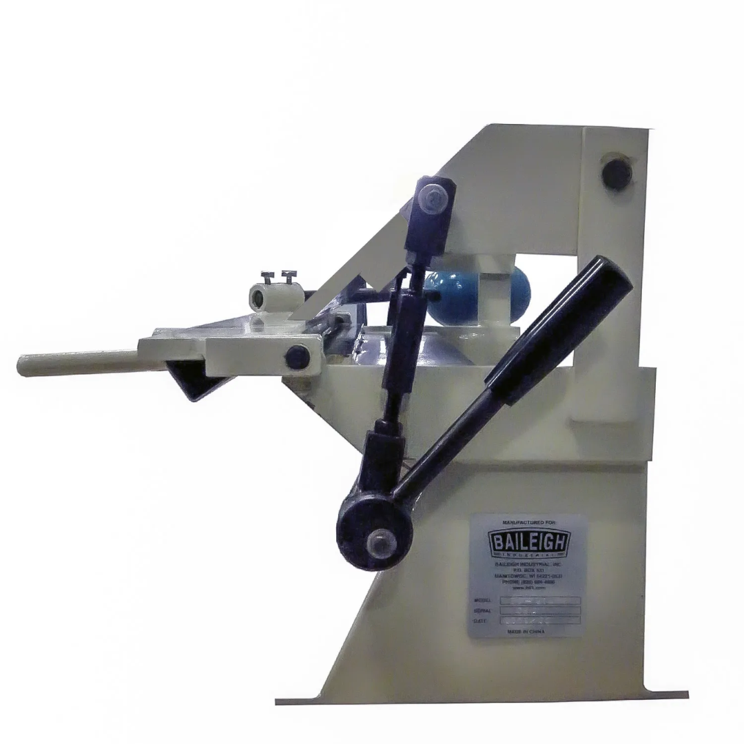 Baileigh Sheet Metal Brake (HB-4816E) 1004650 side-angle view highlighting bending leaf assembly, support structure, and precision brake components for fabrication applications.