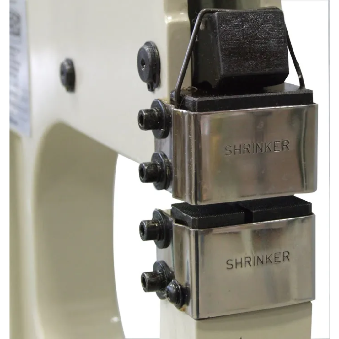 Baileigh Shrinker Stretcher (MSS-16) 1005707 detailed image of stretcher jaw mechanism designed for forming outside curves and expanding metal edges with precision.