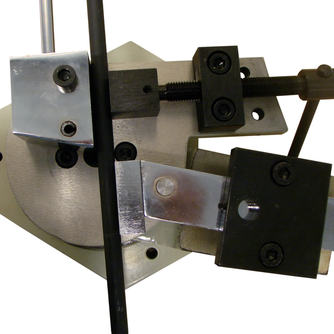 Baileigh Universal Bender MPB-15 1005651 close-up of the adjustable guide and stop system for accurate, repeatable bending operations.