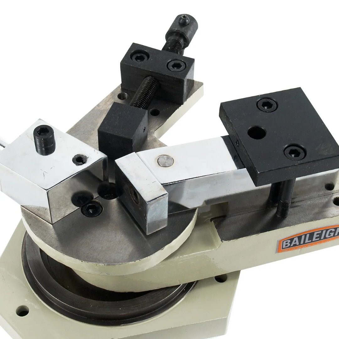 Baileigh Universal Bender MPB-15 1005651 rotary bending table with precision-machined tooling for manual fabrication and ornamental metalworking.