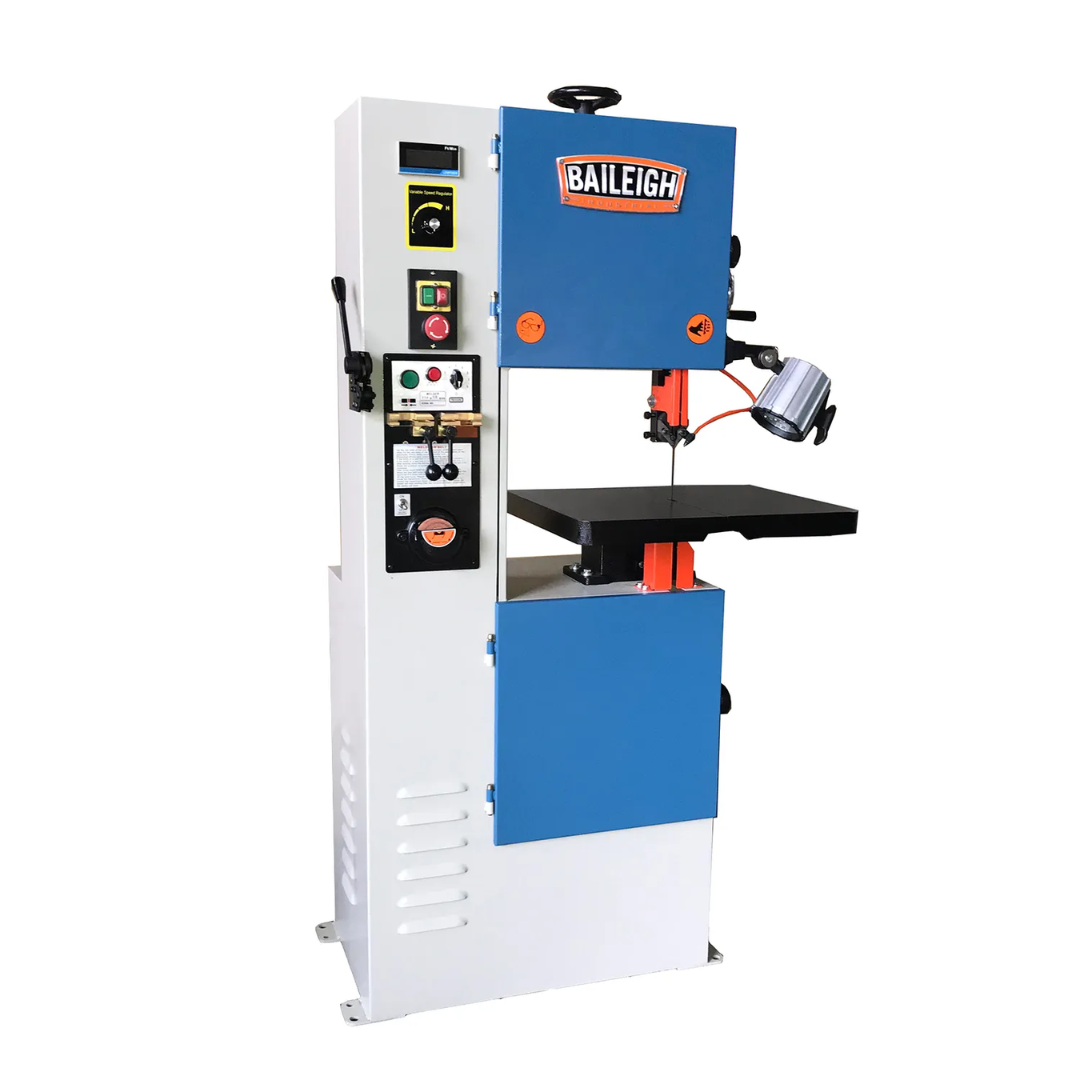 Baileigh Vertical Bandsaw BSV-12VS-V2 1230387 industrial variable-speed vertical bandsaw featuring a rigid steel frame, precision work table, and heavy-duty construction for metal fabrication applications.