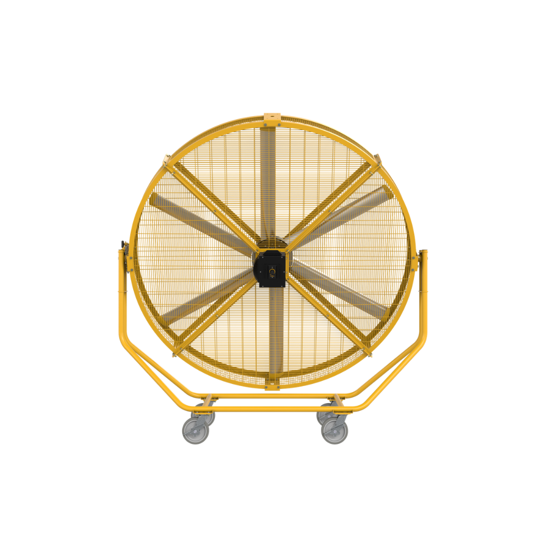 Big Ass Fans AirGo Directional Fan F-AG2-0801 rear view showing industrial airflow fan housing and protective grille