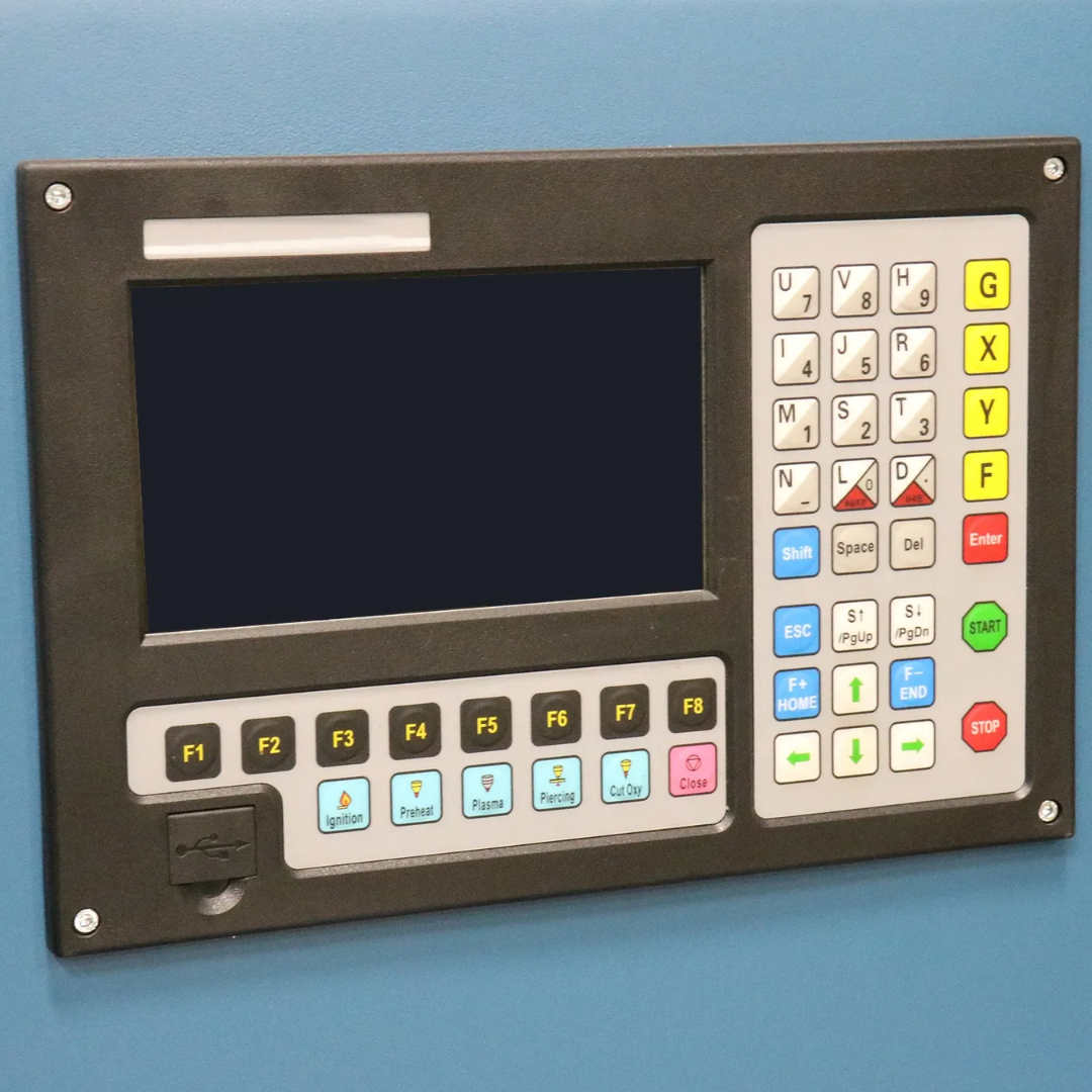 CNC controller display for the Baileigh CNC Plasma Table PT-44AH-W 1225307 featuring programmable cutting controls and digital interface.