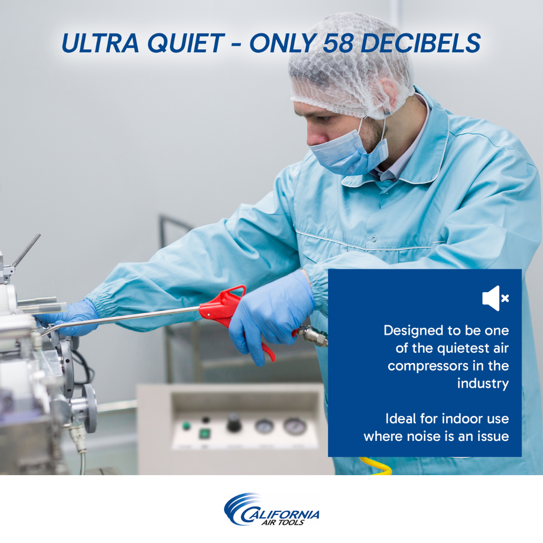 California Air Tools 10020SMSPC Oil-Free Air Compressor clean air application in medical or lab environment